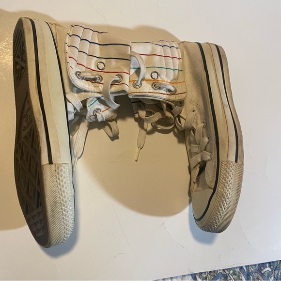 Chuck Taylor Converse Vintage Fold Over Striped Sneakers in SZ 4 1/2 See pics - Picture 5 of 10